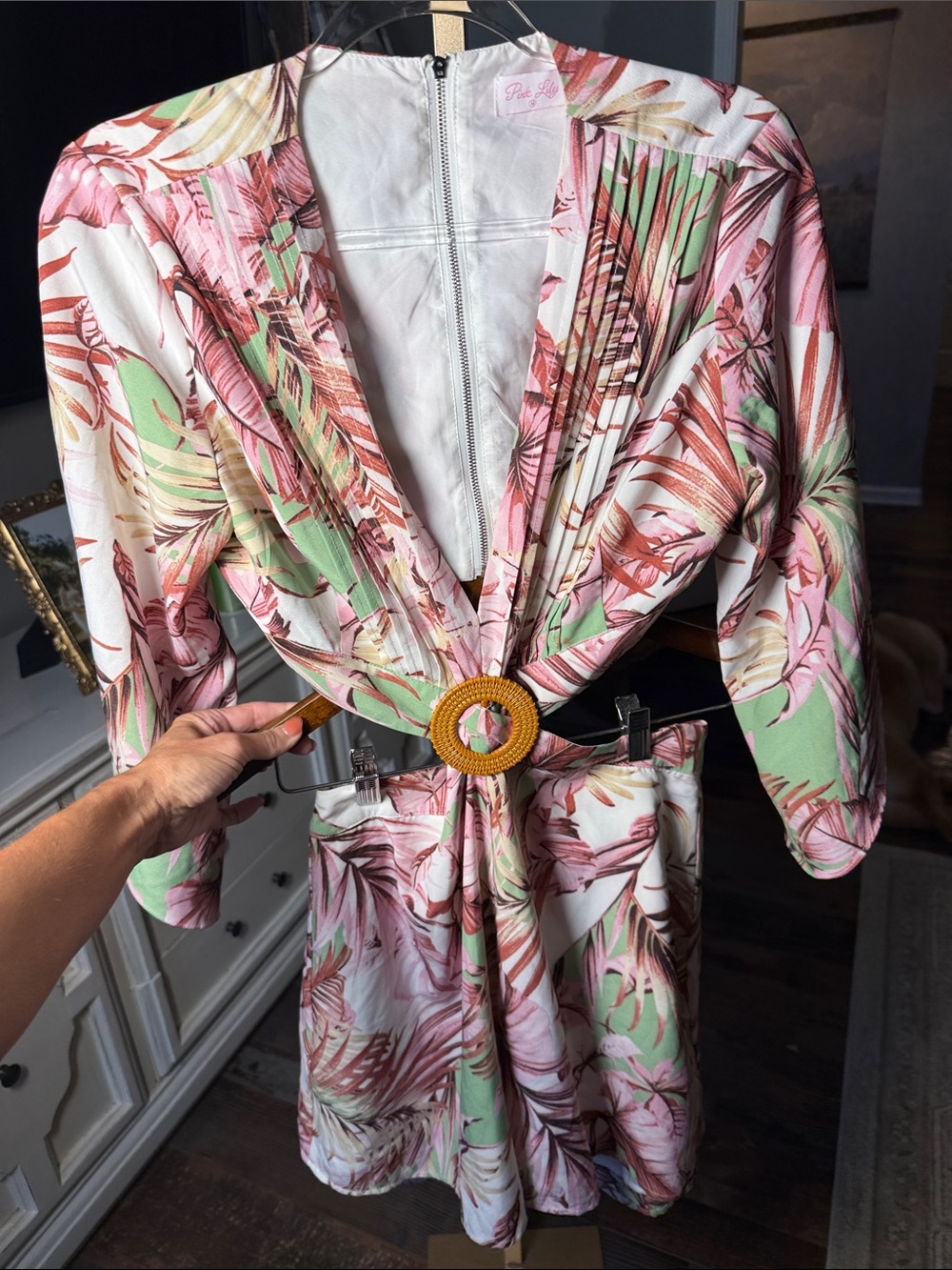 Pink Lily Tropical one piece romper